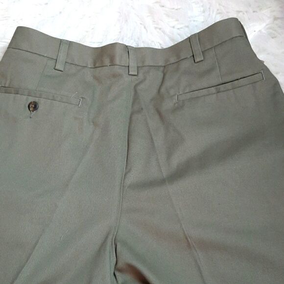 Haggar  Mens‎ Cotton  Trousers Green Pleated 34x32 NWT - Picture 7 of 7